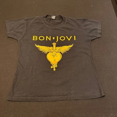 Camiseta Bon Jovi Winged Heart Tour Negra Talla Mediana Foto 1 de 4