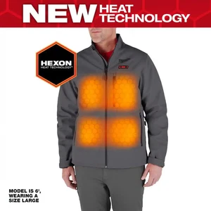 Herren Large M12 12 Volt Lithium-Ion kabellos robust Shell grau beheizte Jacke Kit - Bild 1 von 1