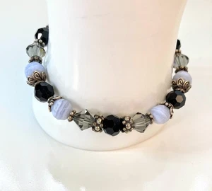 Bonita pulsera de plata de ley y cuentas, aspecto moderno ~ - Imagen 1 de 8