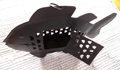 Windlicht - Fisch - Metall, ca. 30 x 20 cm, zum Stellen oder Hängen - Bild 1 von 4