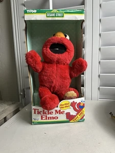 VINTAGE TYCO TICKLE ME ELMO FIGURE PLUSH IN ORIGINAL BOX - Picture 1 of 11