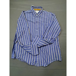 Camicia uomo Aeropostale manica lunga blu a righe con bottoni taglia L - Foto 1 di 10