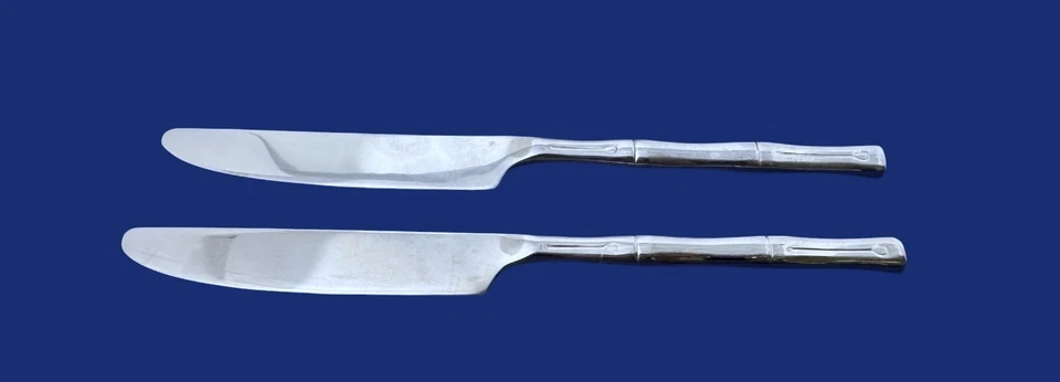 Cubiertos de acero inoxidable Hampton Silversmiths BAMBOO - 2 cuchillos de cena grandes sólidos Foto 1 de 1