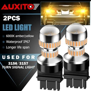 2Pcs Amber 3157 3457 3057 Signal 33SMD Backup Reverse Tail Turn LED Light Bulb - Picture 1 of 10