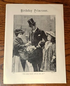 Primosas de cumpleaños. '¿Cuántos racimos llevarás, señor?' (Impresión de libro antiguo) - Imagen 1 de 1