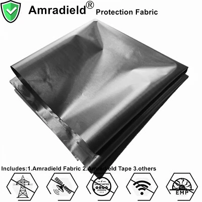 Carbon Copper Faraday Conductive Fabric EMF RF Blocking Shielding Effectiveness - Image 1 of 4