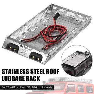 Stainless Steel Roof Luggage Rack T model For 1:18 TRX4M SCX24 G180T RC Car - Picture 1 of 17