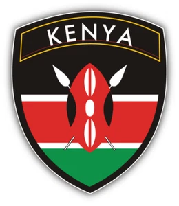 Adesivo decalcomania paraurti auto scudo bandiera Kenya - ''TG.'' - Foto 1 di 1