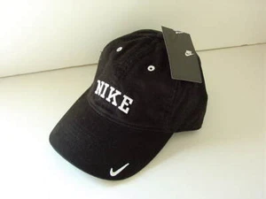 NIKE SWOOSH Black Cotton Baseball Hat Cap Men's Size OSFA NEW NWT #215087 - Picture 1 of 1