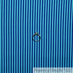BonEful Fabric Cotton Quilt Blue Tone Tonal Small Clown Stripe Baby Boy US SCRAP - Picture 1 of 11
