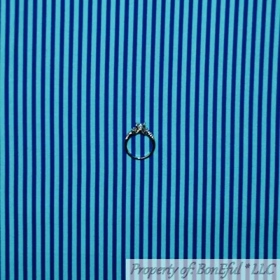 BonEful Fabric FQ 棉被蓝色色调小丑条纹男宝宝孩子 S — 第 1/4 张图片