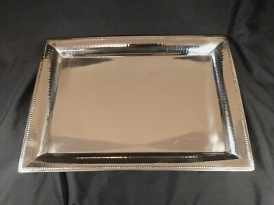 Bandeja para servir de acero inoxidable muelle 1 borde martillado acabado pulido 16,25"x11,5"x1" Foto 1 de 4