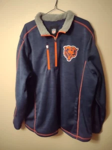 Navy & Orange NFL Chicago Bears Pull over 1/4 Zip Up 3 pocket Size XXL/XXG - Picture 1 of 5