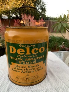 Vintage Genuine Delco G.M. Hydraulic Fluid 5-Gallon Container 24.5.39 - Picture 1 of 10