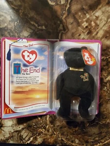 T teenie beanie babies: The End Bear Black- NEW - Picture 1 of 2
