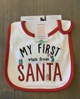 Fabrycznie nowy z metką Just One For You by Carter's Unisex Baby's "My First Visit From Santa" Śliniak