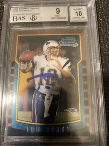 Tom Brady Signed 2000 Bowman Chrome #236 RC Rookie BGS BAS 9 w/ 10 AUTO