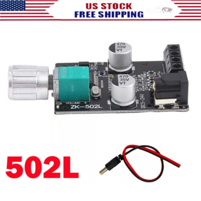 ZK-502L Module 50W+50W Bluetooth 5.0 Audio Digital Amplifier Stereo Board USA - Image 1 of 4