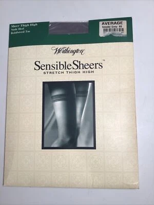 Medias altas hasta el muslo gris humo transparente sensible Worthington de colección tamaño promedio Foto 1 de 4
