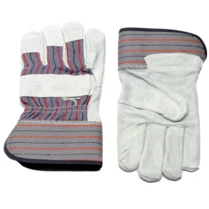 Cowhide Leather Palm Coated Work Gloves -Heavy Duty Glove Size Large USA- 1 Pair - Picture 1 of 1