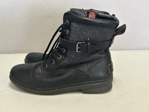 Bota Impermeable Ugg Kesey Cuero Negro Talla US 11 Forrada 1005264 Con Cordones Cremallera - Imagen 1 de 8