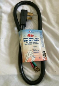 4 ft. EXTRA HEAVY DUTY DRYER CORD * 3-PRONG 4 WIRE * 30 AMPS 250V AWG 10/4 SRDT - Bild 1 von 5