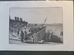 Zuni Pueblo New Mexico He'hea Götter Uhuhuhukwe Adler unten zeremonieller Druck 1904 #2 - Bild 1 von 1