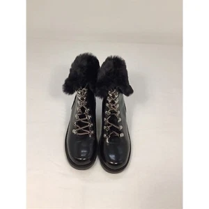 INC INTERNATIONAL CONCEPTS Womens Size 8M Hannia Wedge Boots Faux Fur Black - Picture 1 of 6