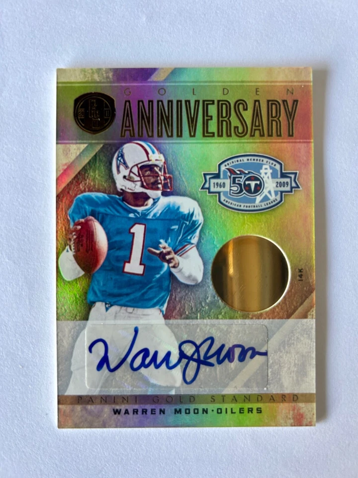 2011 Gold Standard Warren Moon Autograph SSP #5/8 Oilers Card #32 with 14K Inlay - Image 1 of 2