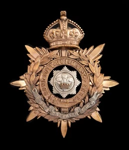 Kings Crown The Cheshire Regiment Blau Stoff Offiziere Helm Platte - Bild 1 von 1