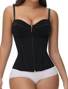 Waist Trainer for Women Tummy Control Vest Black Corset Shapewear Bustier Tank T - Picture 1 of 6