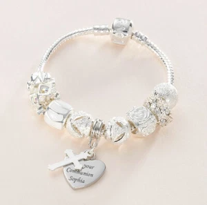Engraved First Holy Communion Bracelet, Girls or Ladies Sizes, Free Engraving - Picture 1 of 7