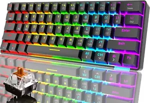 60% Mechanical Keyboard Wired/Wireless Bluetooth 5.0 Keyboard RGB Backlit Type-C - Picture 1 of 19