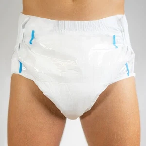 *4 PC* Plain White Plastic Thick Adult Diaper/ ABDL / 4-Tape / X-large - Picture 1 of 12