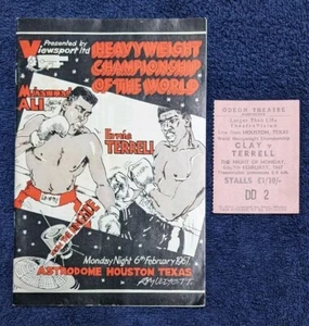 1967 Muhammad Ali vs Ernie Terrell World Title CC Boxprogramm + Ticket Stub!! - Bild 1 von 5