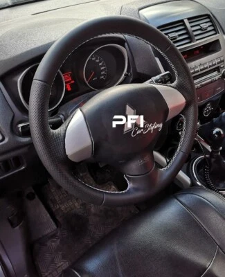 Lenkrad beziehen mit Leder für Mitsubishi Outlander 2 Bj.2006-2012  NEU LEDER - Bild 1 von 4