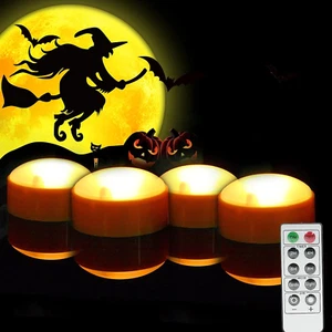 4 Pack Halloween LED Pumpkin Lights with Remote and Timers Battery Operated Jack - Picture 1 of 12