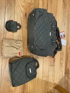 StorkSak Navy Quilted Large Diaper Tote Bag, Cooler bag, pacifier case - Picture 1 of 13