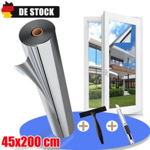 Sonnenschutzfolie PREMIUM Spiegelfolie Hitzeschutz Fensterfolie Silber HOT! - Bild 1 von 23