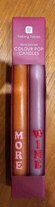 Paar Sprechtische handbemalt - "MORE WINE" - Tischkerzen - Bild 1 von 2