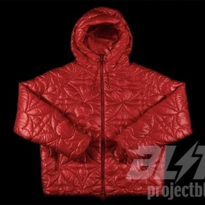 SS22 LOUIS VUITTON LVSE FLOWER QUILTED HOODED JACKET RIO RED HOODIE NYLON Sz 50 - Picture 1 of 4