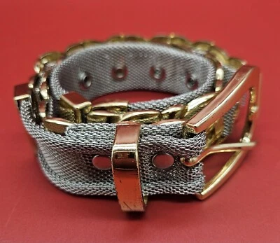 Cinturón vintage de malla plateada dorado 30-34 pulgadas Foto 1 de 4