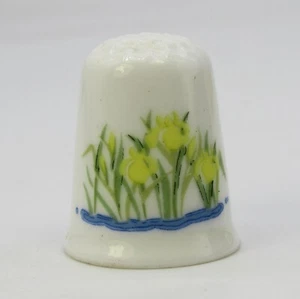 COLLECTABLE THIMBLE, 'MAY, YELLOW FLAGS' - Picture 1 of 4