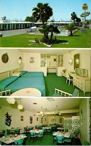 Vintage Postcard Space Age Lodge Coffee Shop & Dining Gila Bend AZ TV ON Retro - Picture 1 of 4