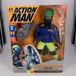 NEW 1996 Kenner Action Man - Snowboard Raider w/ “Ripping Roaring” Ice Saw - Picture 1 of 21