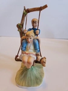 Norman Rockwell First Gorham Collectors Society Figurine GCS2 CHILDREN ON SWING - Picture 1 of 7