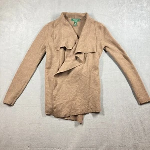 Polo Ralph Lauren Women's Wool Cascading Shawl Colla Cardigan P/S - Picture 1 of 8