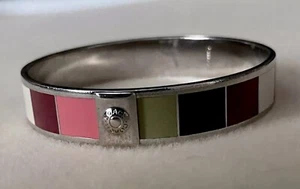Stunning COACH Bangle Bracelet Multicolored Enamel Silver - Picture 1 of 6