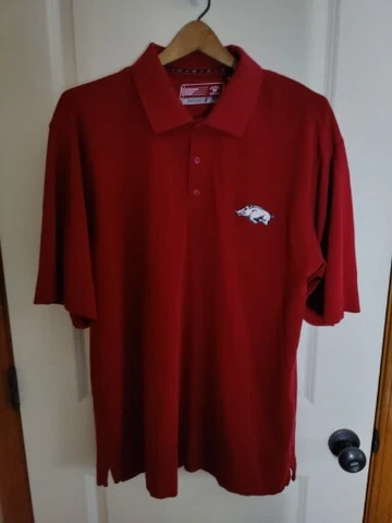 Cutter & Buck Arkansas Razorbacks Polo Men's Short Sleeve Golf Shirt Size Large Cover