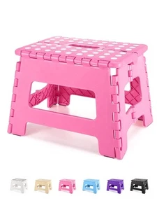 Folding Step Stool 9" Kids Heavy Duty Stools for Adults Compact Foot - Picture 1 of 9